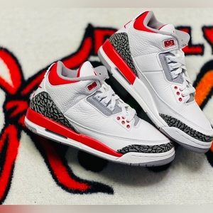 Kids Air Jordan Retro 3 Fire Red